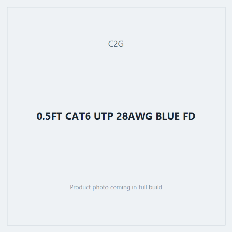 0.5FT CAT6 UTP 28AWG BLUE FD