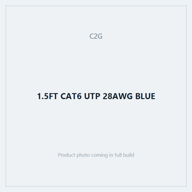 1.5FT CAT6 UTP 28AWG BLUE