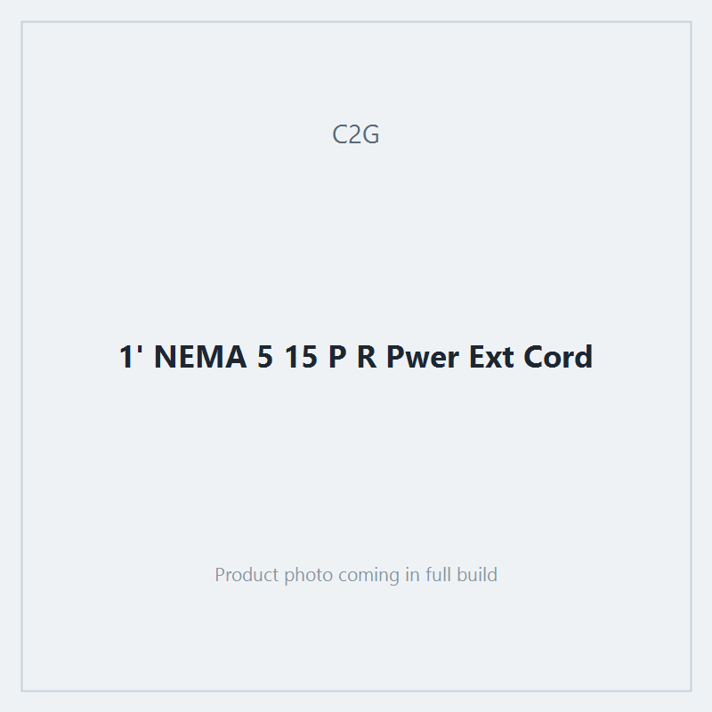 1' NEMA 5 15 P R Pwer Ext Cord