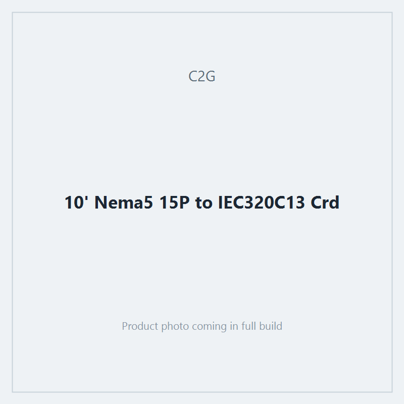 10' Nema5 15P to IEC320C13 Crd