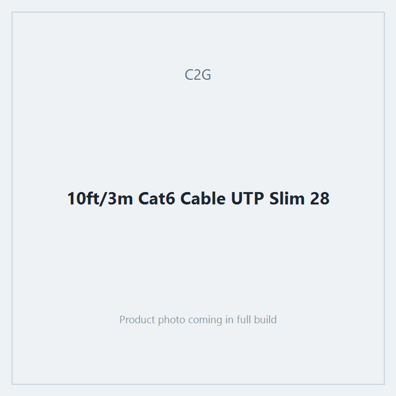 10ft/3m Cat6 Cable UTP Slim 28