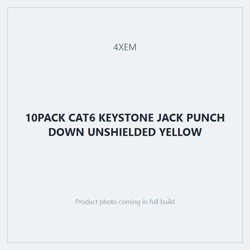 10PACK CAT6 KEYSTONE JACK PUNCH DOWN UNSHIELDED YELLOW