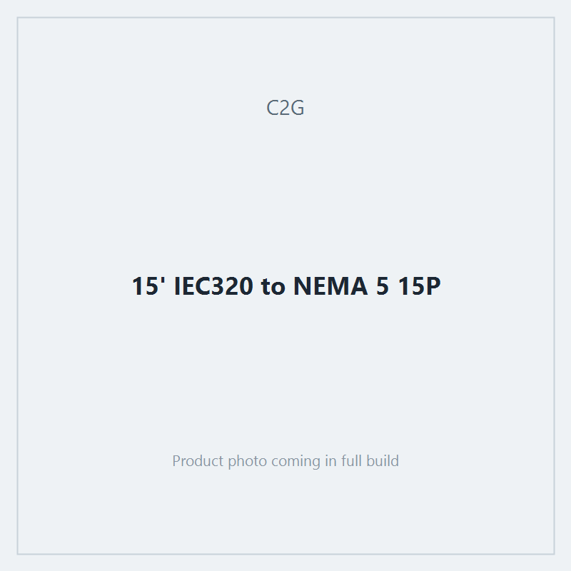 15' IEC320 to NEMA 5 15P