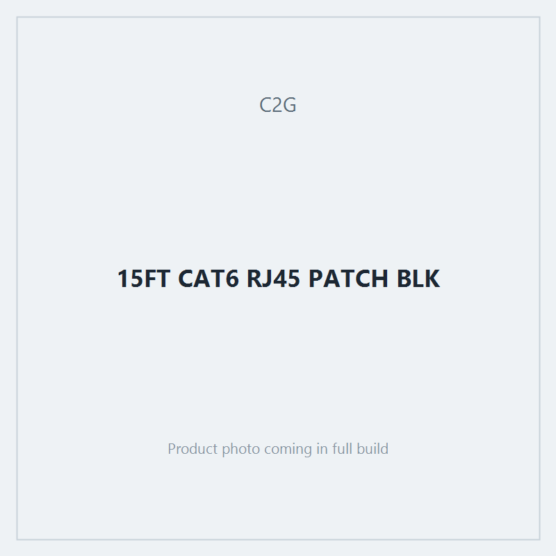15FT CAT6 RJ45 PATCH BLK