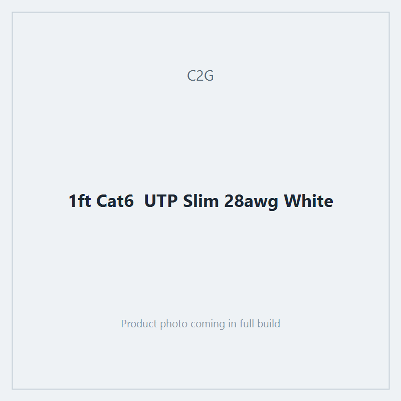 1ft Cat6  UTP Slim 28awg White