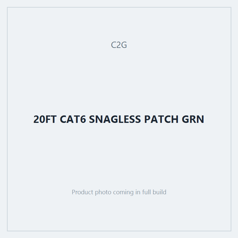 20FT CAT6 SNAGLESS PATCH GRN