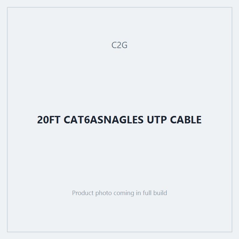 20FT CAT6ASNAGLES UTP CABLE