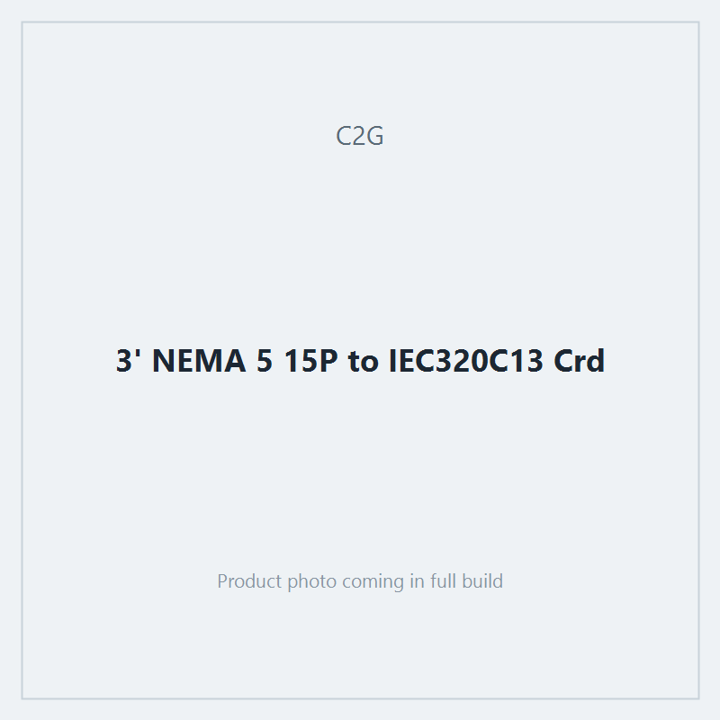 3' NEMA 5 15P to IEC320C13 Crd