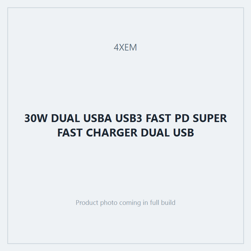 30W DUAL USBA USB3 FAST PD SUPER FAST CHARGER DUAL USB