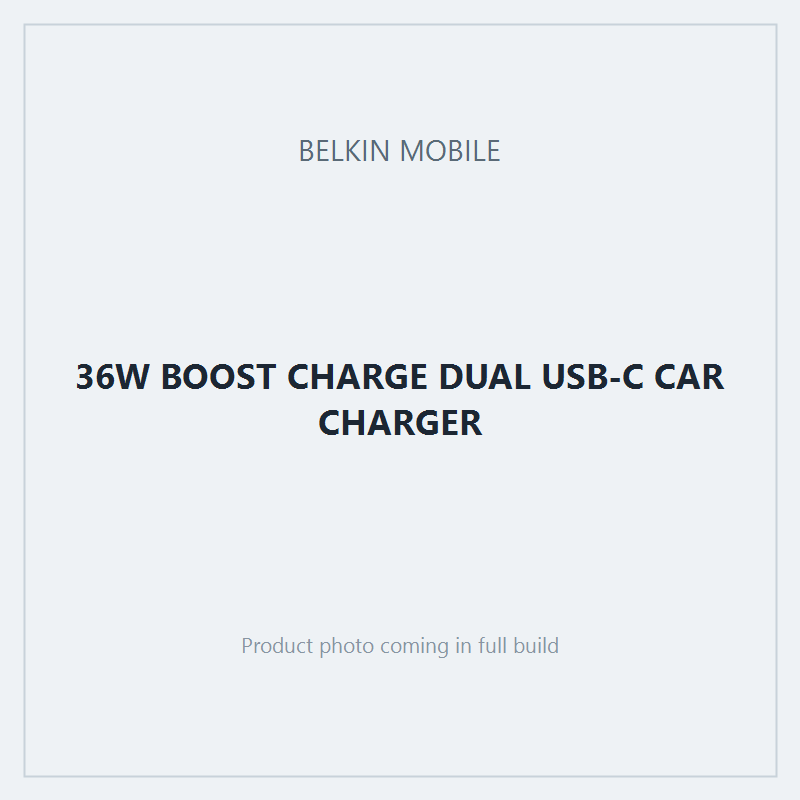 36W BOOST CHARGE DUAL USB-C CAR CHARGER