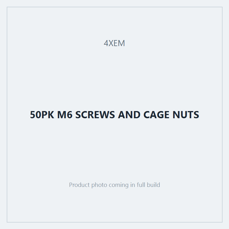 50PK M6 SCREWS AND CAGE NUTS