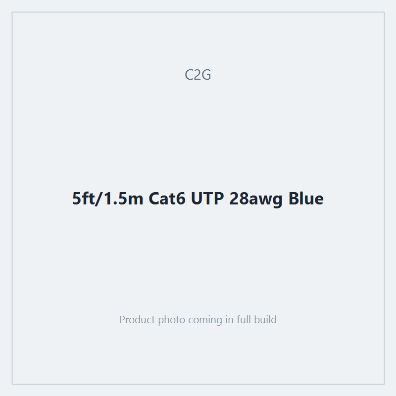 5ft/1.5m Cat6 UTP 28awg Blue