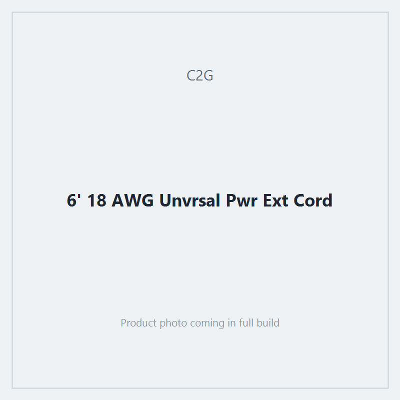 6' 18 AWG Unvrsal Pwr Ext Cord