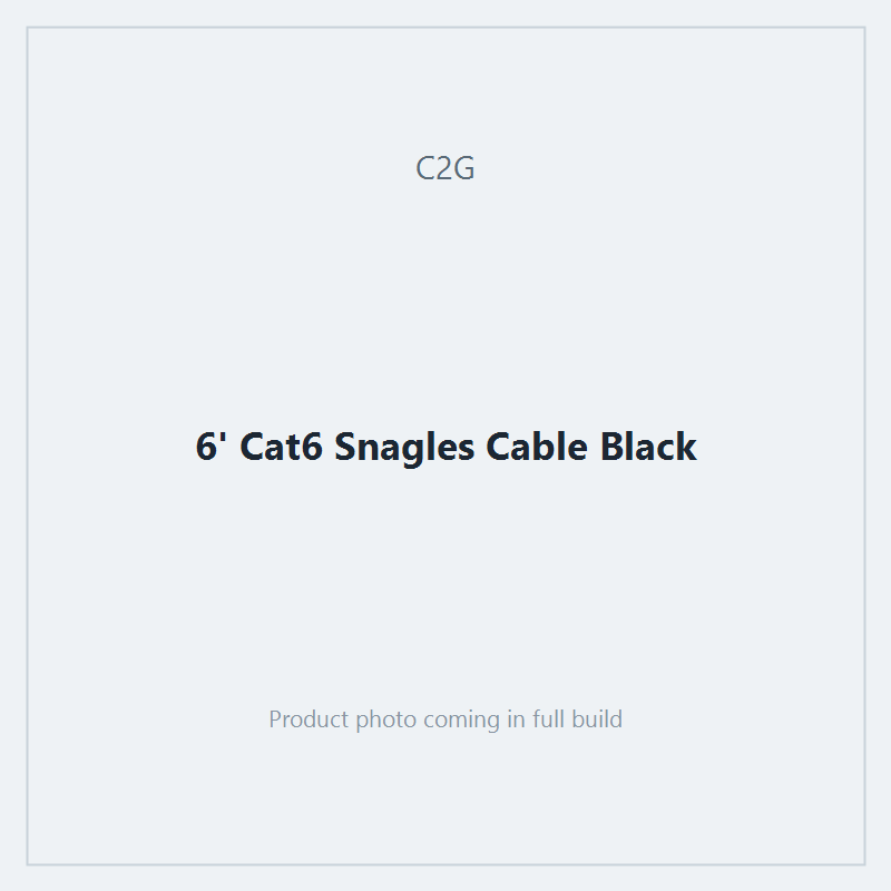 6' Cat6 Snagles Cable Black