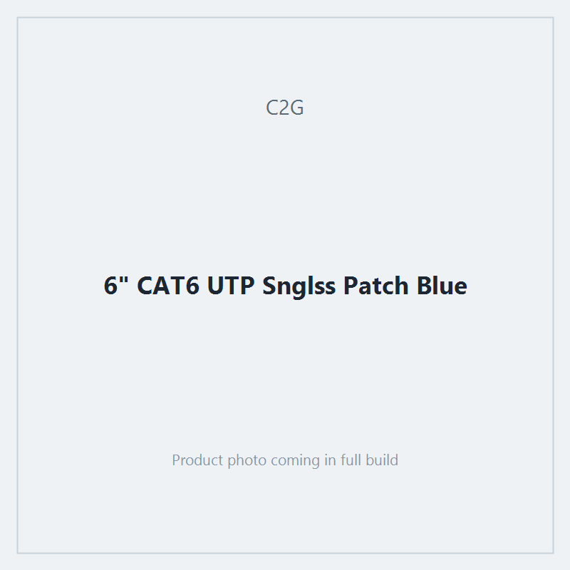 6" CAT6 UTP Snglss Patch Blue