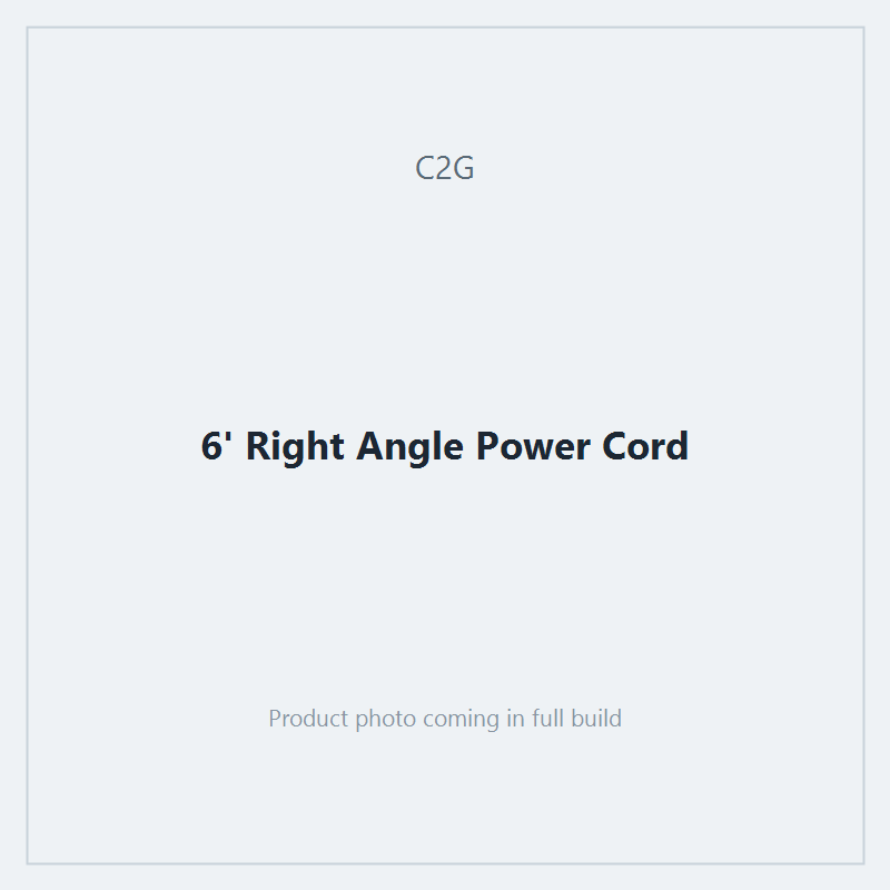 6' Right Angle Power Cord
