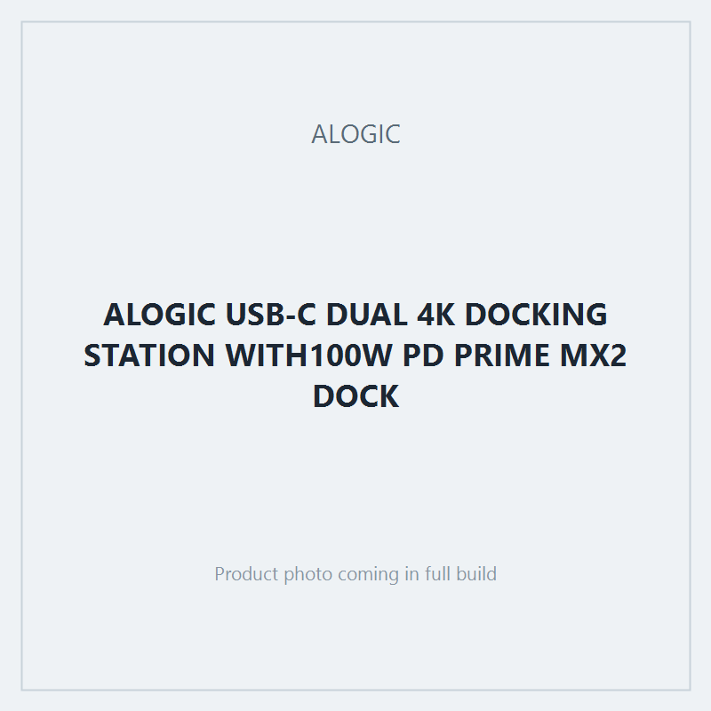 ALOGIC USB-C DUAL 4K DOCKING STATION WITH100W PD PRIME MX2 DOCK