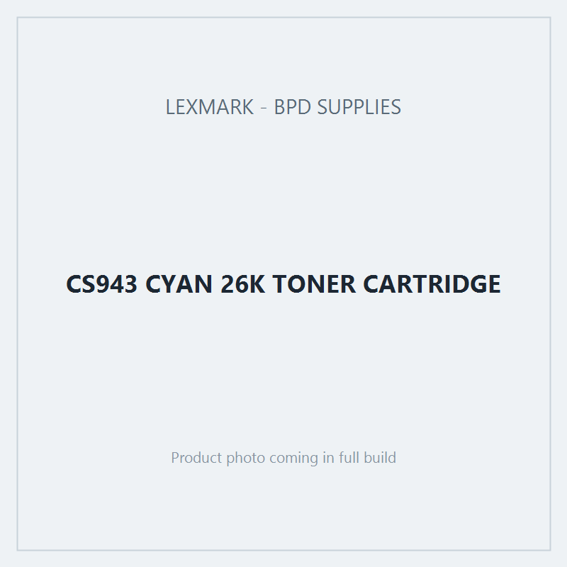 CS943 CYAN 26K TONER CARTRIDGE
