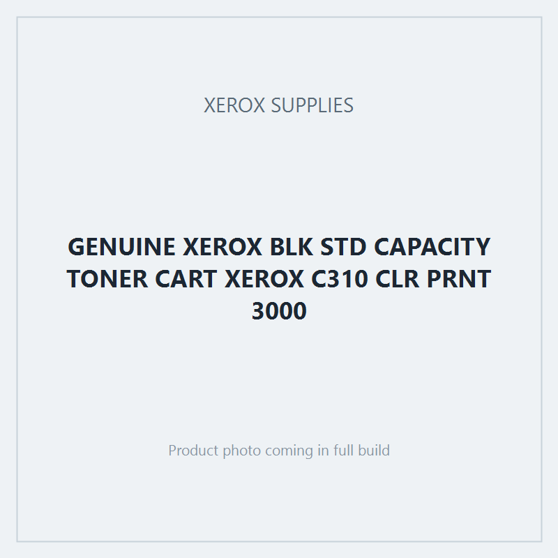 GENUINE XEROX BLK STD CAPACITY TONER CART XEROX C310 CLR PRNT 3000