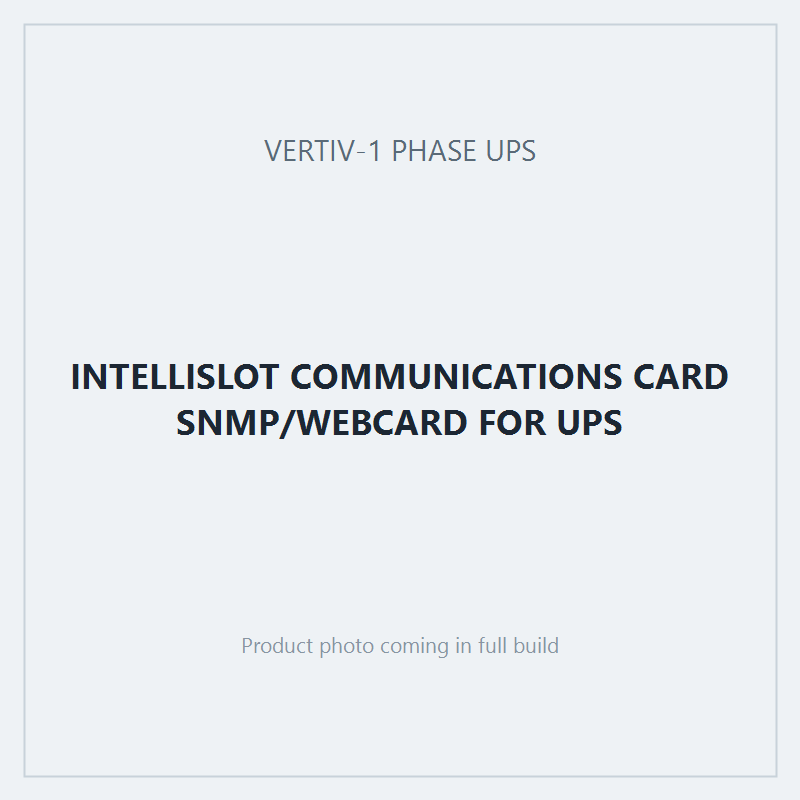 INTELLISLOT COMMUNICATIONS CARD SNMP/WEBCARD FOR UPS