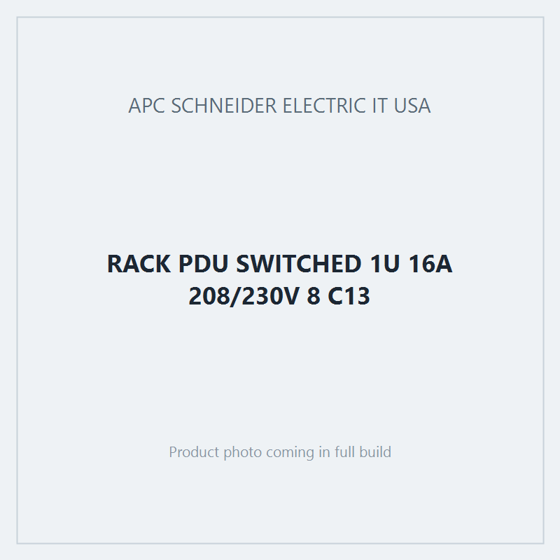 RACK PDU SWITCHED 1U 16A 208/230V 8 C13