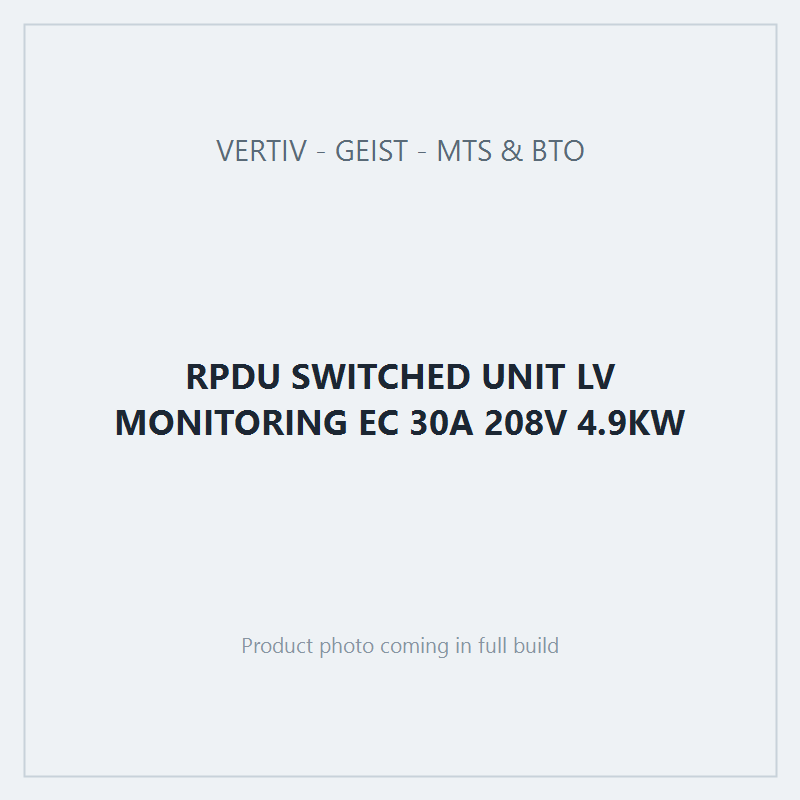 RPDU SWITCHED UNIT LV MONITORING EC 30A 208V 4.9KW