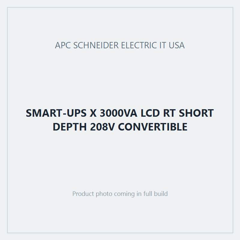 SMART-UPS X 3000VA LCD RT SHORT DEPTH 208V CONVERTIBLE