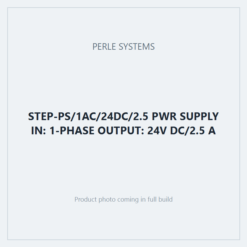 STEP-PS/1AC/24DC/2.5 PWR SUPPLY IN: 1-PHASE OUTPUT: 24V DC/2.5 A