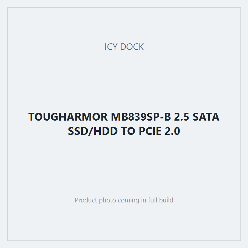 TOUGHARMOR MB839SP-B 2.5 SATA SSD/HDD TO PCIE 2.0