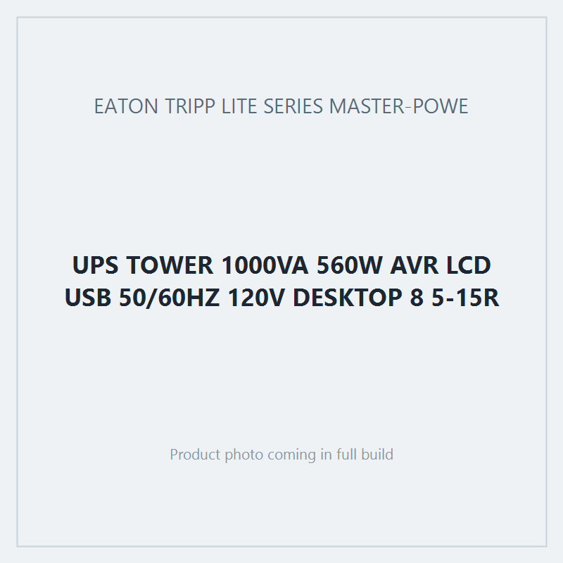 UPS TOWER 1000VA 560W AVR LCD USB 50/60HZ 120V DESKTOP 8 5-15R