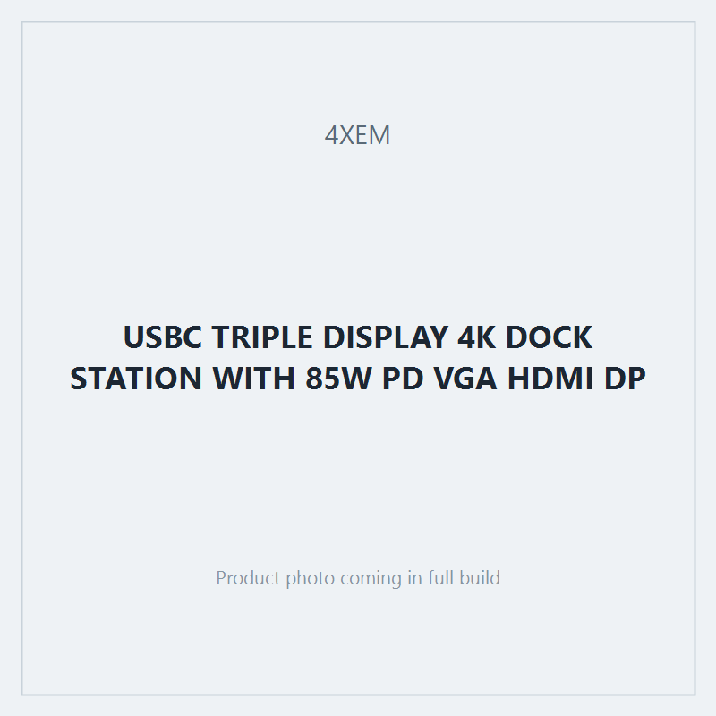 USBC TRIPLE DISPLAY 4K DOCK STATION WITH 85W PD VGA HDMI DP