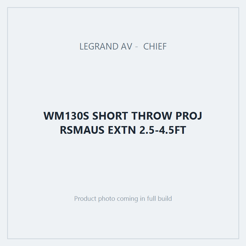 WM130S SHORT THROW PROJ RSMAUS EXTN 2.5-4.5FT