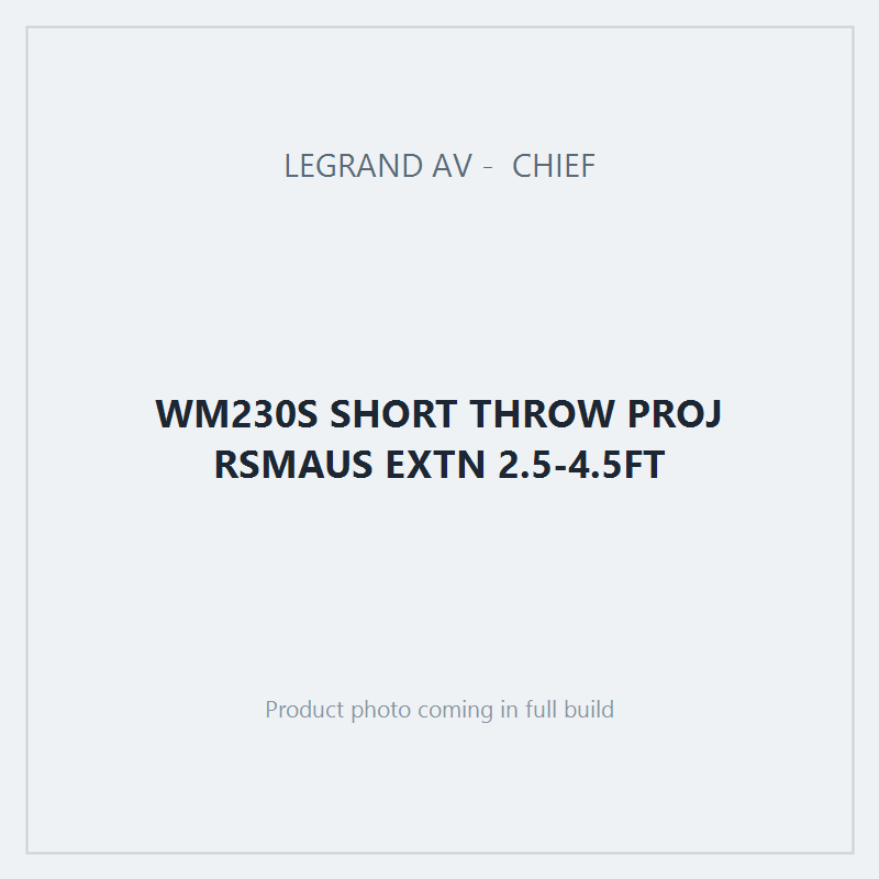 WM230S SHORT THROW PROJ RSMAUS EXTN 2.5-4.5FT